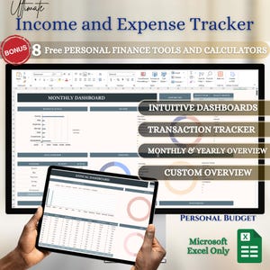 Financial Organizer & Budget Planner - Monthly Money Tracker for Income, Expenses - Savings - Digital Download for Easy Financial Management