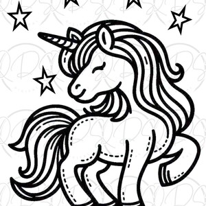 Unicorn Coloring Book Kids Activity Page Printable Kawaii Design Cute Magical Creature Fantasy Illustration Art Project Girl Birthday Gift image 6