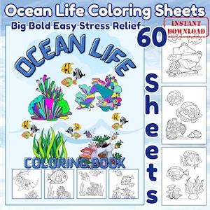 Underwater Ocean Coloring Book – Sea Creature Summer Activity Adult Coloring Pages For Marine Lover