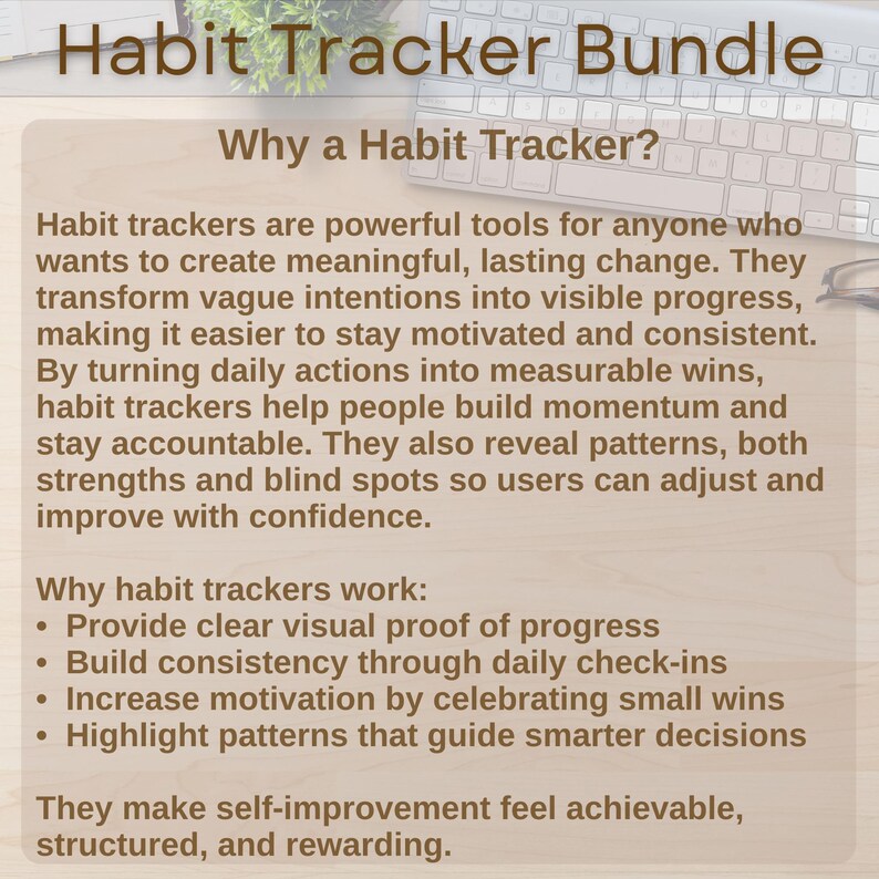 Printable Habit Tracker Digital Planner Template Bundle Weekly Goal ...