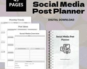 Social Media Planner Content Calendar Template Digital Download Organizer Posting Ideas Instagram Strategy Socialmedia Management Business