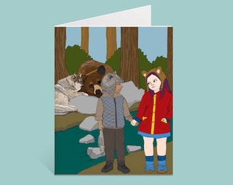 Blank Note Card: Woodland Friends | 4 1/4 X 5 1/2 with A2 Envelope