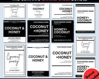 Editable Candle Label Canva Template Bundle| Modern Candle Label Designs| Custom Candle Labels| DIY Candle Sticker| Small Business