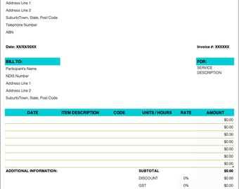 Customisable NDIS Invoice & Quote Template - Easy Invoicing for Service Providers