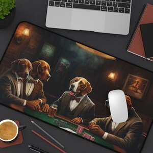 Vizsla Dogs - Tappetino da scrivania per animali domestici - Whiskey Bar Pub Birra Poker Casinò - Cani GIOCARE A POKER CARTE
