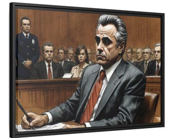 Esboço de John Gotti Court - Tela emoldurada de arte