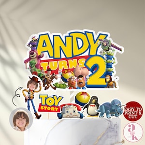 Toy Movie Cake Topper Custom Face Woodys Cupcake Topper Buzzs Cake Topper Toys Birthday Party Cupcake Topper Cowboy
