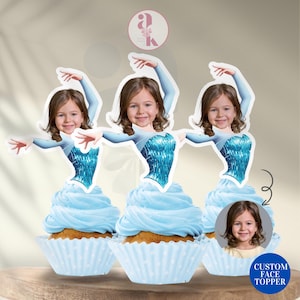 Princess Cupcake Topper Custom Photo Cupcake Topper Elsa Cake Topper Princess Birthday Party Frozen Cupcake Princess Anna