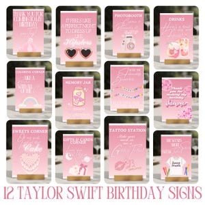 Décoration de fête d&#39;anniversaire Taylor, affiches d&#39;anniversaire de l&#39;époque d&#39;anniversaire, affiche Swifty, modèle de signalétique de fête facile à imprimer