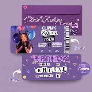 Einladung Tour Karte Konzert Geburtstagsparty lädt Olivias Einladungskarte Vorlage Erinnerungsstücke Konzert Geburtstag