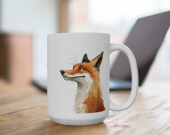 風変わりなキツネのセラミックマグカップ、動物好きへのギフト、コーヒーカップ、自然をモチーフにした、お茶用のかわいいマグカップ、新築祝いのプレゼント、女性へのギフト