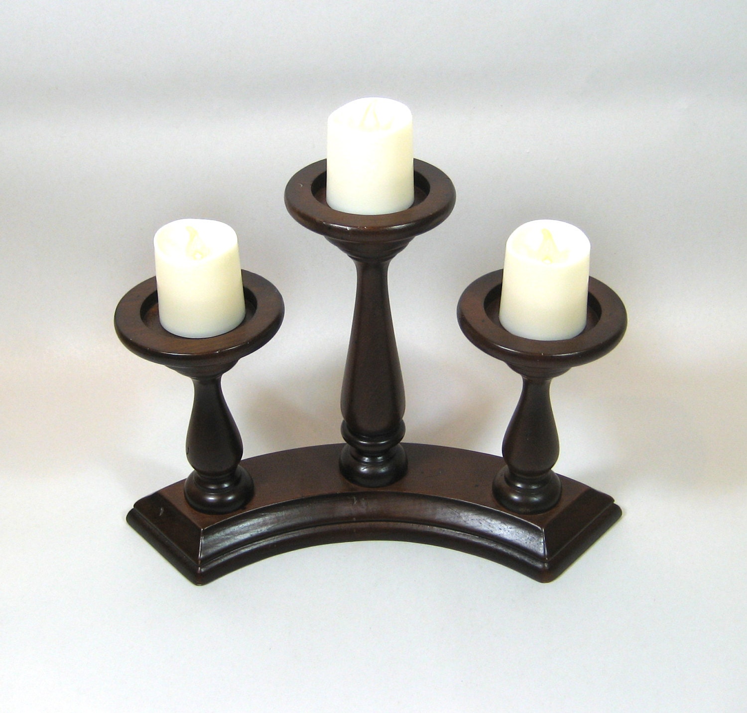 Charles Lesters Wooden Candle Holder Candelabra Etsy