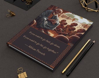 Cuaderno de proverbios africanos, diario inspirador con arte de ancianos africanos, cuaderno de escritura tribal, regalo de papelería africana, libro de citas africanas