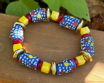Red, Blue and Yellow Bracelet: Colorful African Jewelry