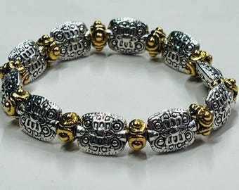 Silver & Gold Antiqued Style Bracelet