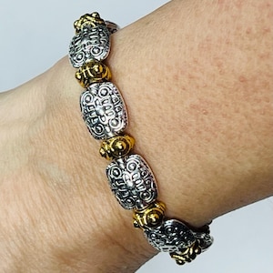 Silver & Gold Antiqued Style Bracelet