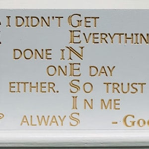God or Bible Inspired Wooden Faith Sign or Shelf Sitter, Black or White