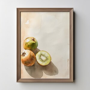 Kiwi digitale Kunst, Kiwi Druck, Kiwi Wandkunst, grüne Kiwis, Kiwi druckbare Kunst