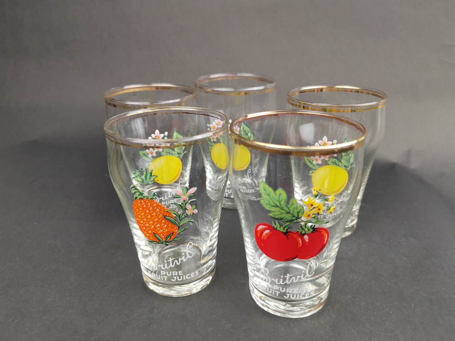 Vintage Advertising Drinking Juice Glasses Britvic Fruit Juice Etsy