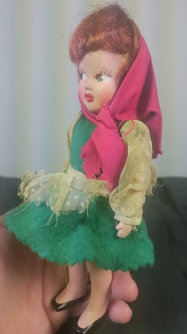 Vintage Red Hair Doll With Original Costume Clothing Etsy