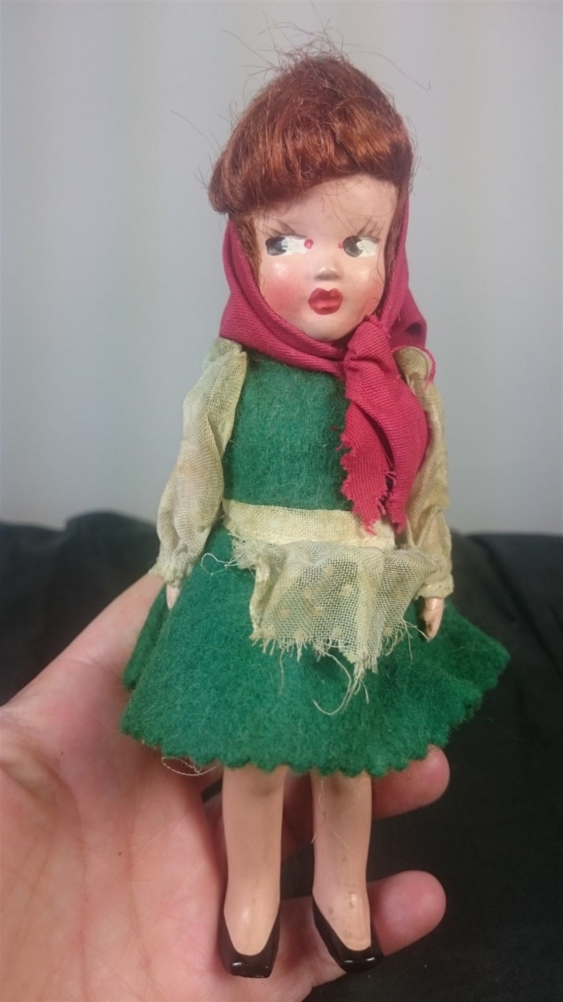 Vintage Red Hair Doll With Original Costume Clothing Etsy
