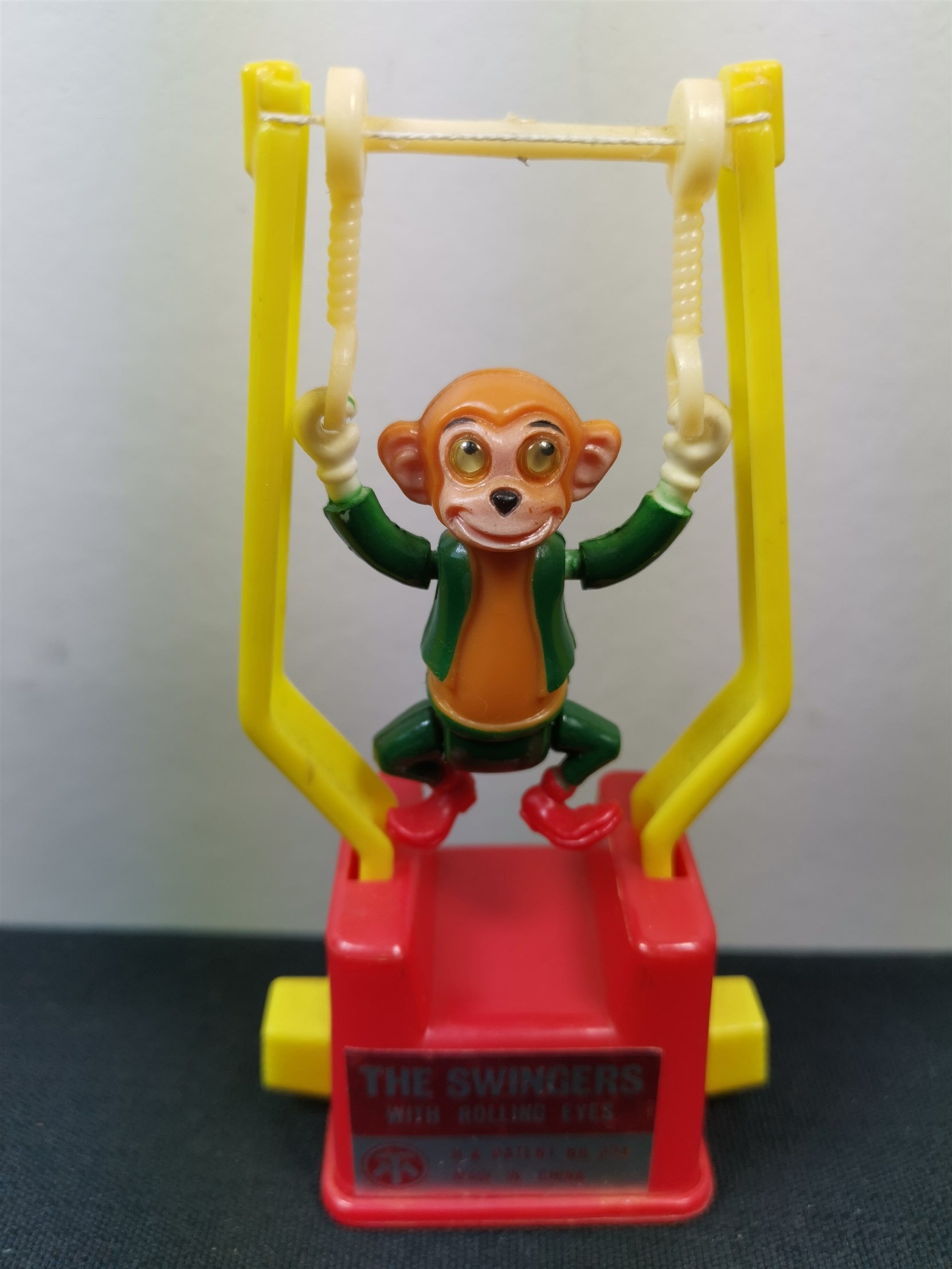 Vintage the Swingers Swinging Monkey Toy Flipping Gymnast Push