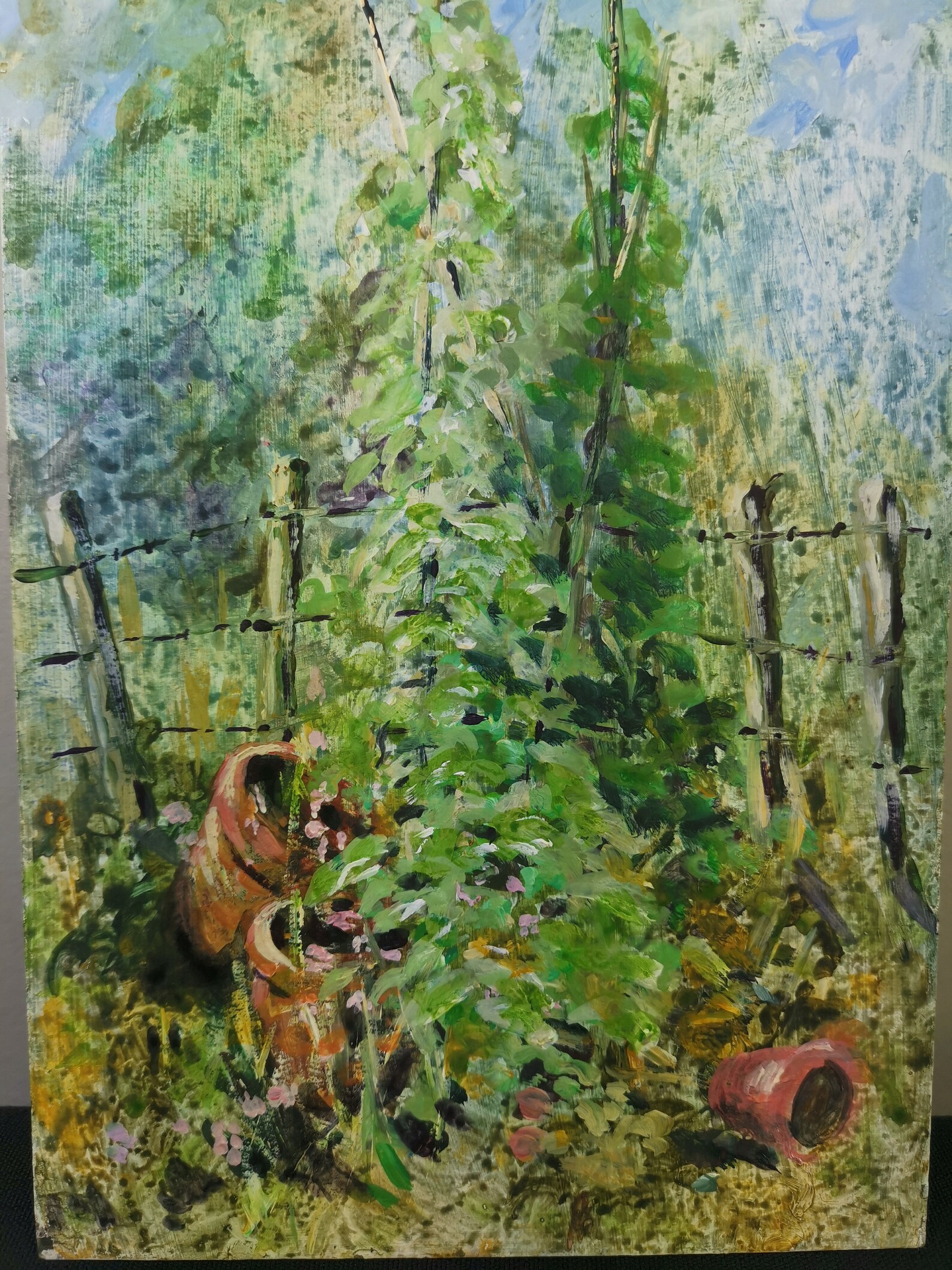 Vintage Acrylic Painting on Board Woodland Tree Landscape Etsy