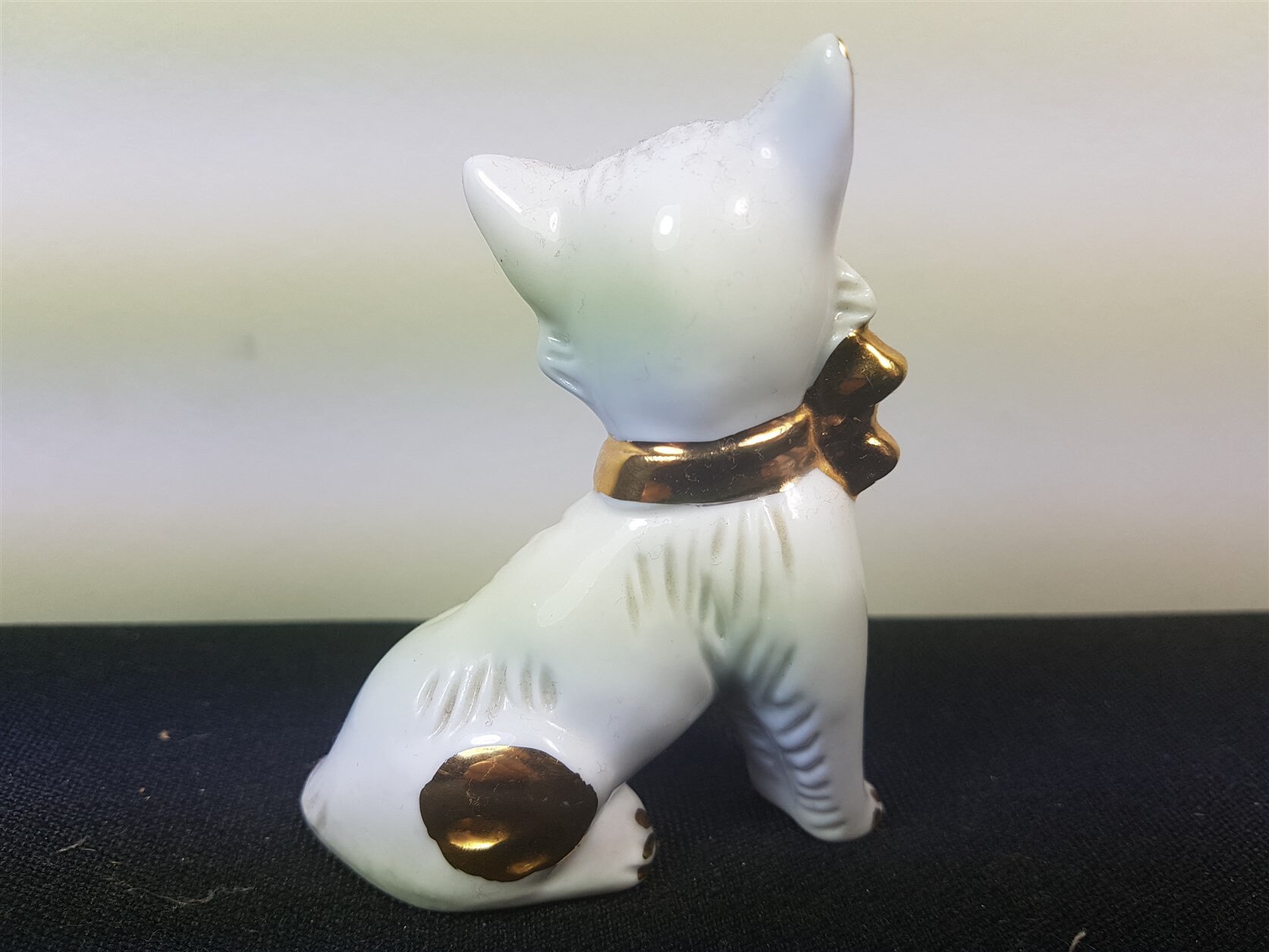 Vintage White Cat Figurine With Sparkling Rhinestone Eyes and Etsy