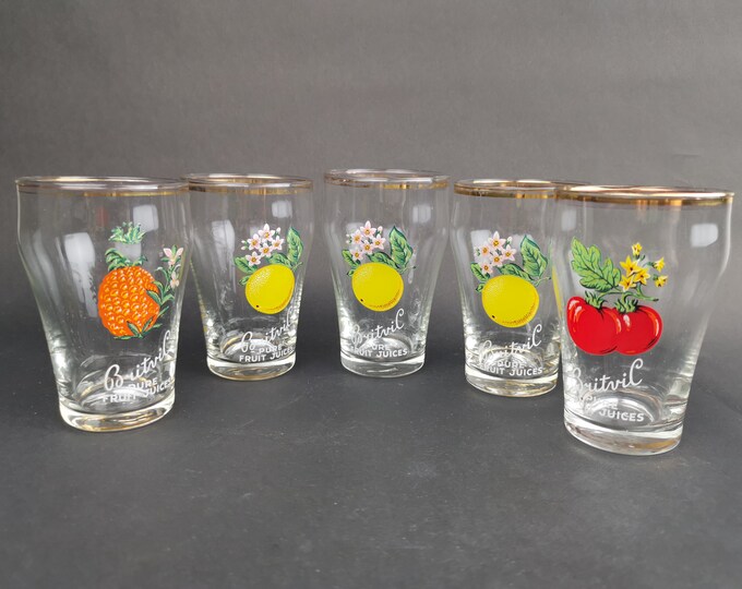 Vintage Advertising Drinking Juice Glasses Britvic Fruit Juice Etsy