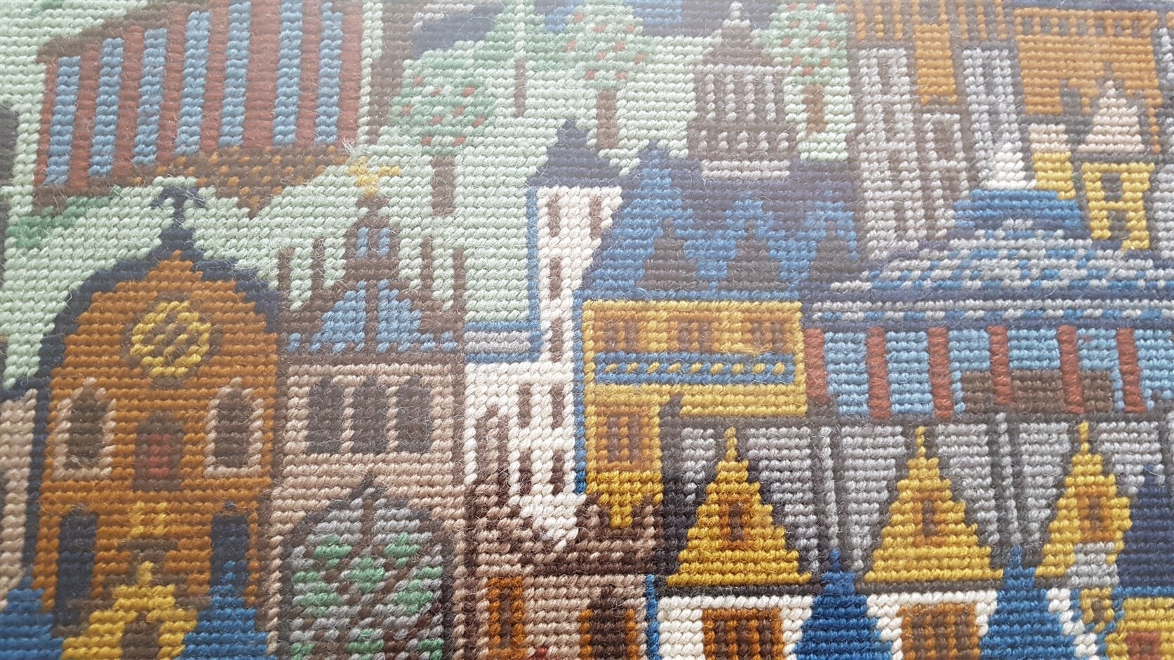 Vintage Edinburgh Scotland Cityscape Needlepoint Tapestry in Etsy