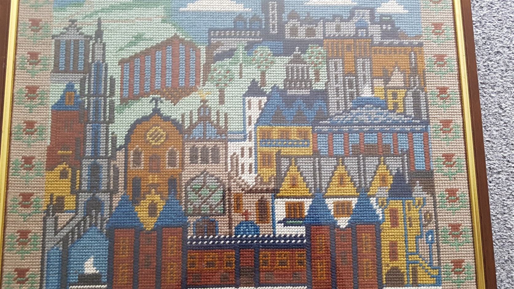 Vintage Edinburgh Scotland Cityscape Needlepoint Tapestry in Etsy
