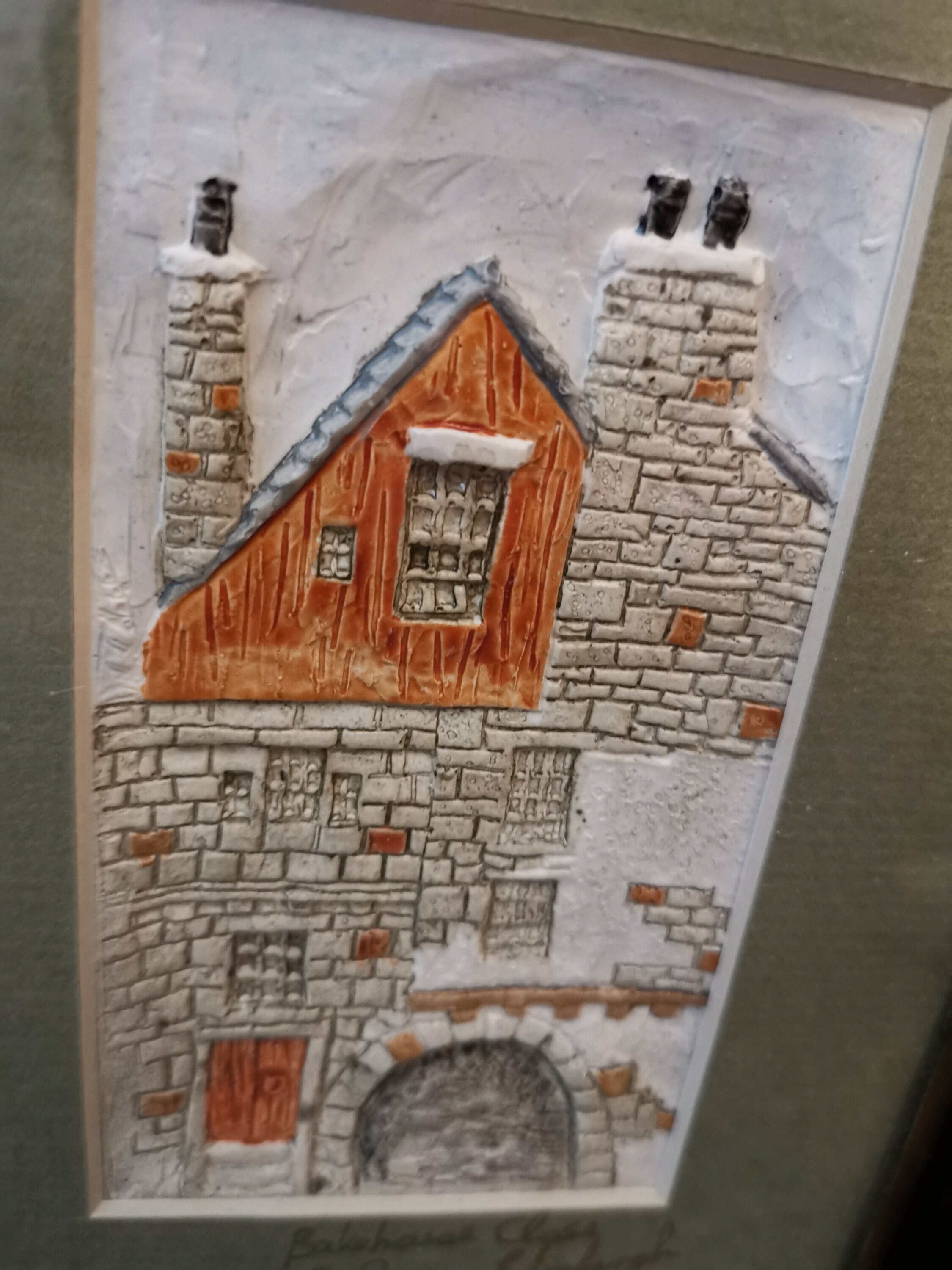 Vintage Ceramic Pottery Wall Hanging Landscape Framed Original Etsy