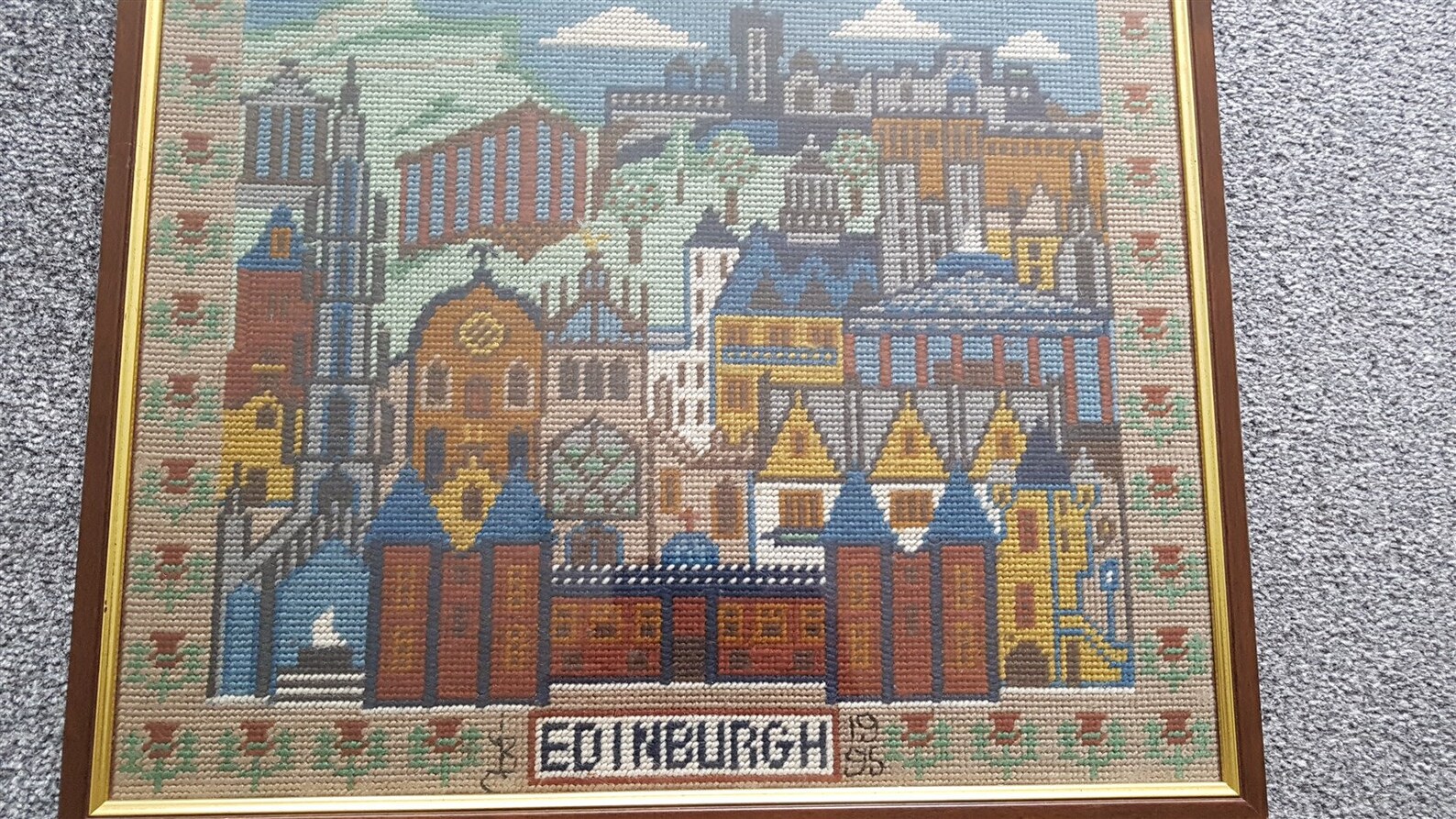 Vintage Edinburgh Scotland Cityscape Needlepoint Tapestry in Etsy