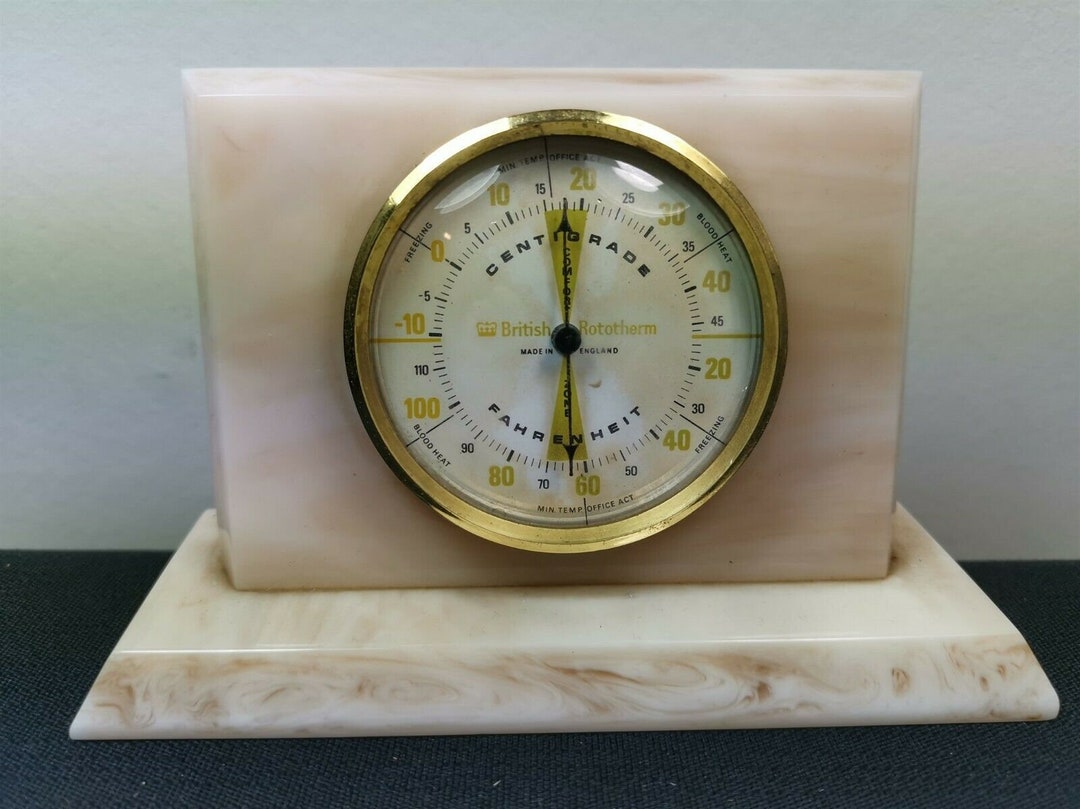 Vintage Thermometer British Rototherm Lucite Plastic for Desk Etsy
