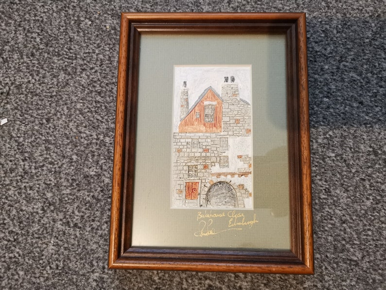 Vintage Ceramic Pottery Wall Hanging Landscape Framed Original Etsy