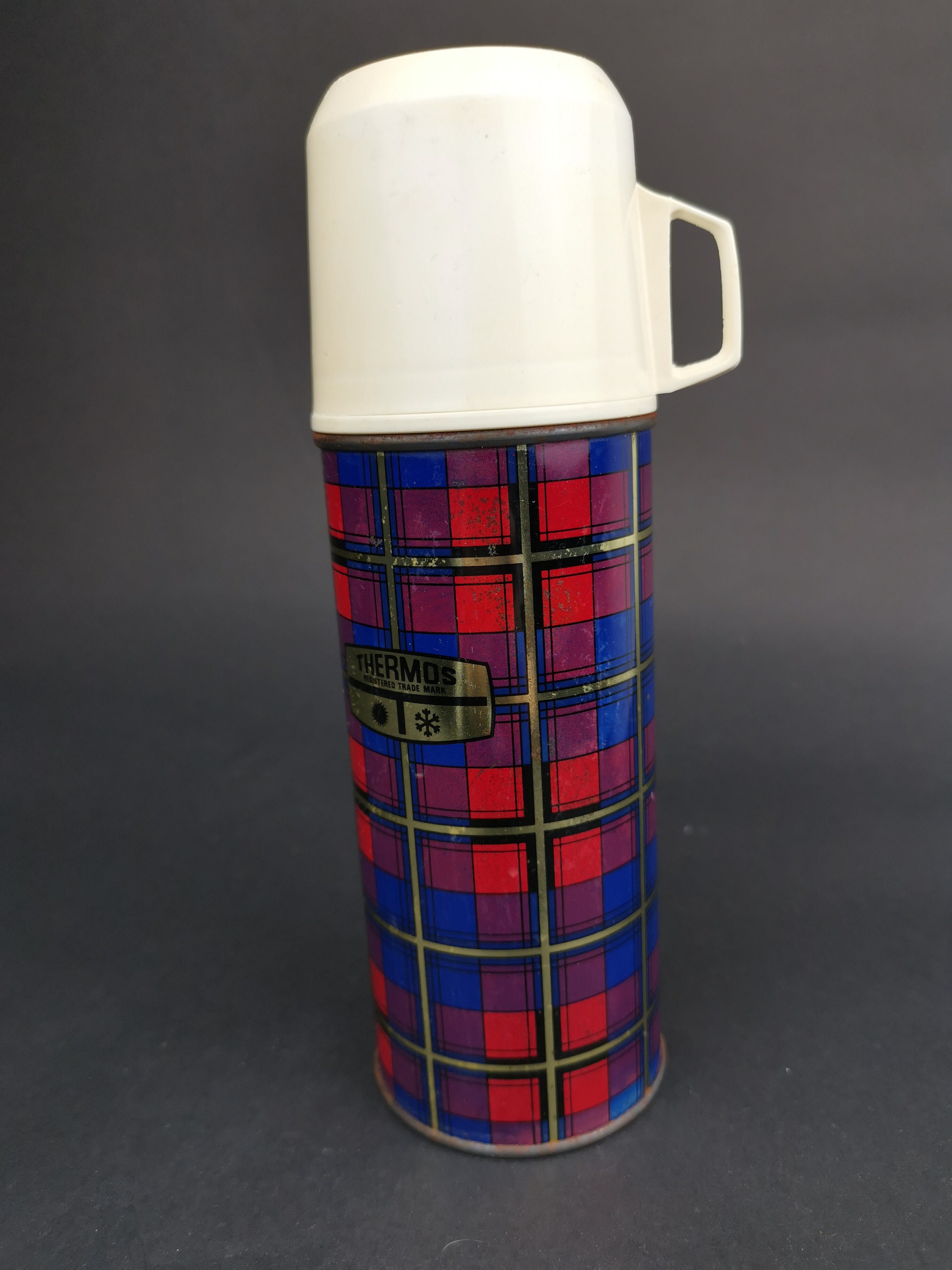 YOU PICK / Vintage Thermos / Vintage Red Plaid Thermos / Vintage Blue  Thermos / Vintage Barkcloth Thermos Cover / Vintage Brown Thermos 