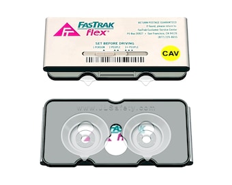 Universal FasTrak Toll Tag Holder. Black, Fits all FasTrak Flex CAV, FasTrak Standard & Switchable HOV. 3 Suction Cup Sizes. Made in USA