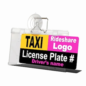 Auto Schild oder Emblem Halter für Taxi, Mitfahrgelegenheit, EMS, Presse und Lieferung Fahrer. Abnehmbares Frontscheiben-Schild. Leicht anzubringen & zu entfernen!