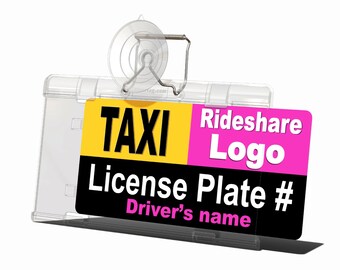 Windshield Car Sign Holder for Taxi, Rideshare, Student pick-up, EMS, Press and Delivery Drivers. Attach, Remove & Store Easily. Made in USA