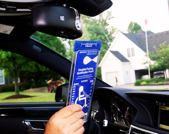 Handicap Parking Placard Holder - Mirortag Charm, Magnetically Display & Put Away Your Disabled Permit Tag with Eyes Closed. Made in USA