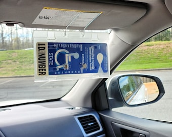 Handicap Parking Placard Holder. H135, Easily Protect, Display & Swing Away your Tag. Hard Plastic to Withstand 3-digit Hot Sun. Made in USA