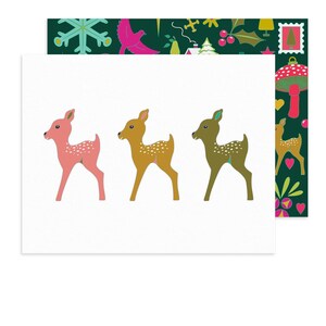 Alison Glass Fawn Card Set, Set of 8 w/ Holiday Envelopes
