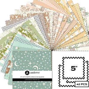PRE-ORDER, Little Ones 5&quot; x 5&quot; Fabric Squares Charm Pack for Andover/Makower UK, February 2026 Release