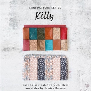 Kitty Patchwork Clutch Pattern by Sallie Tomato, Clutch Pattern, Modern Bag Pattern, Modern Quilting Pattern, LST274