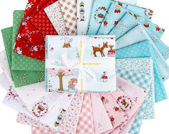 Riley Blake Whimsical Woodland Fat Quarter Bundle, 24pc, Tasha Noel Fabric, Animals Mushrooms, FQ-17640-24, F11