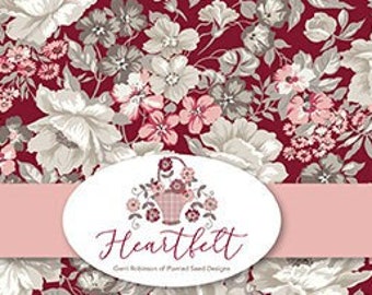 Riley Blake Heartfelt Fabric Fat Quarter Bundle, Gerri Robinson Fabric, 24 Piece Floral, FQ-13490-24, F29