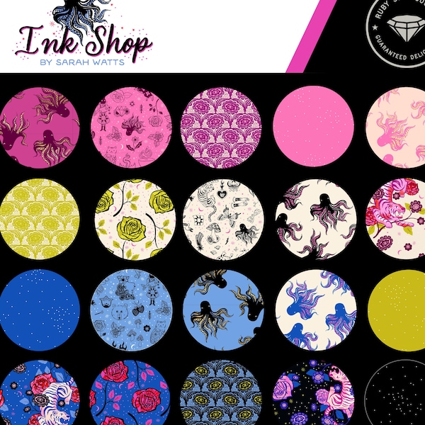 PRE-ORDER, Sarah Watts Ink Shop Fat Quarter Bundle, 23pc, Ruby Star Society Fabric, RS2139FQ, October 2026 Release