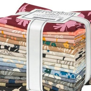 Ann Graham Riverbend Fabric Fat Quarter Bundle, 18pc, Robert Kaufman Fabric, Linen Cotton Floral, FQ-2044-18, F30 F31