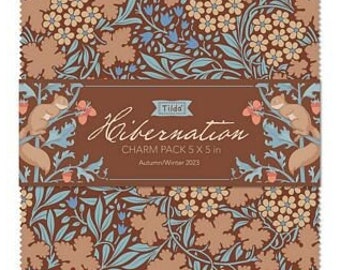 Tilda Hibernation 5" Fabric Squares, Charm Pack, Tone Finnanger, Tilda Fabric, TIL300176, SQ69
