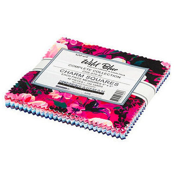 Wild Blue, 5" Charm Pack, Wishwell, Vanessa Lillrose, Linda Fitch, Fabric Quilting Squares, CHS-970-42, SQ37